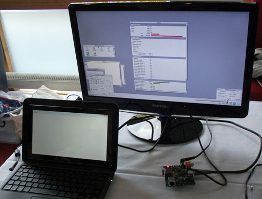 A Raspberry Pi running RISC OS at the RISC OS London Show in October 2011