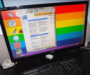 RISC OS Rainbow running NetSurf