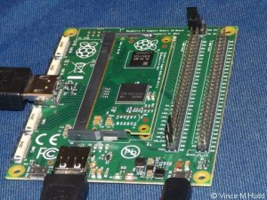 The Raspberry Pi Compute Module in the Foundation's own IO Board