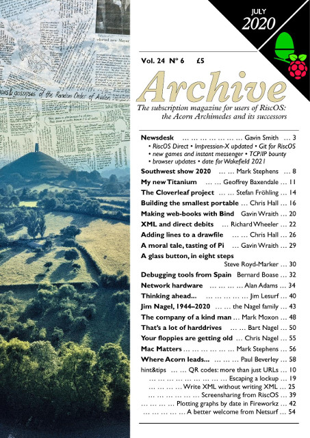 The front cover of Archive 24:6, produced as a fitting tribute to the late Jim Nagel.