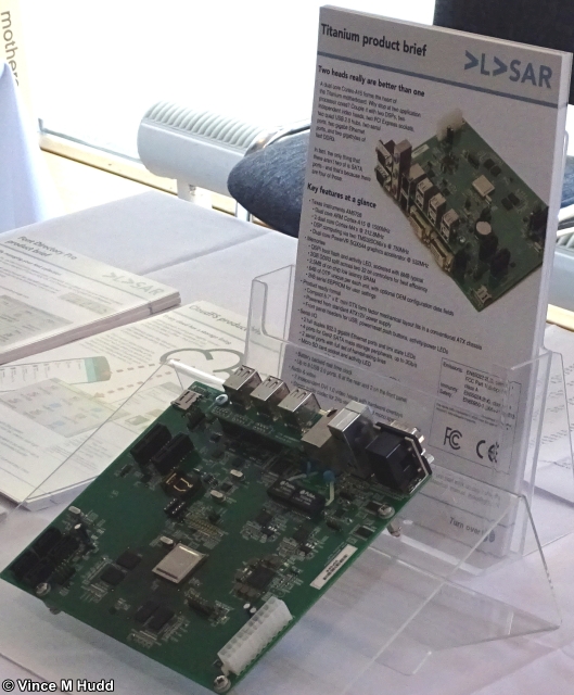 A Titanium motherboard on the Elesar stand at London 2021
