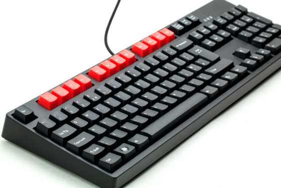 Elesar's keyboard with its red function keys
