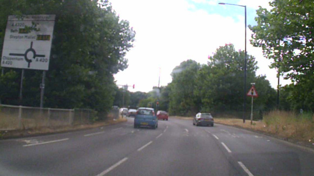 Approaching the Lawrence Hill Roundabout