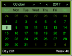 MiniTime's calendar and its flux capacitor button - the asterisk